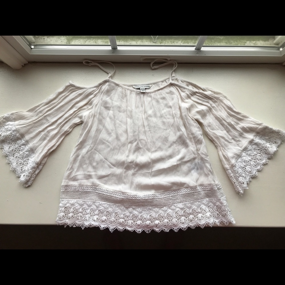 American Eagle Shirt with lace edging. size XS